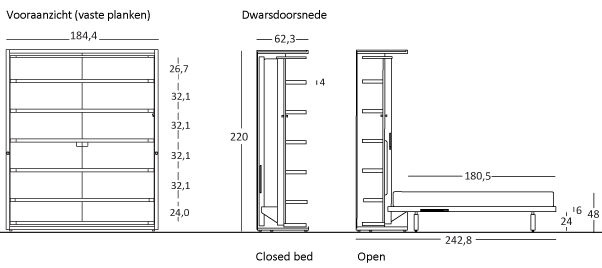Opklapbed LGM BOOK BedHabits 1A